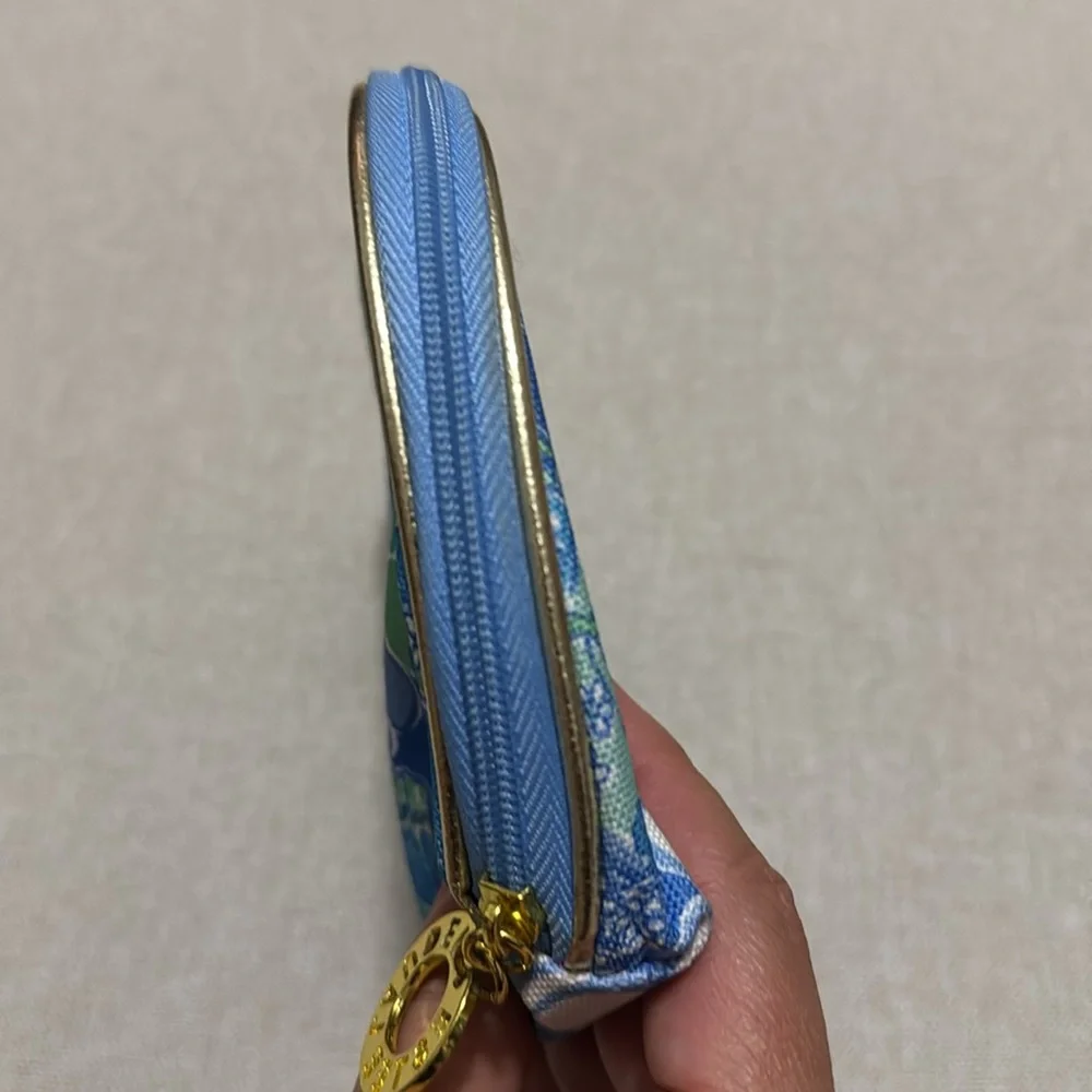 Unused Lilly Pulitzer Zip Around Makeup Bag-Estee Lauder Collab-Blue/White/Green - Picture 7 of 10